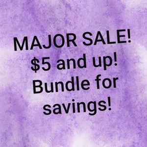 $5 and up sale! Nothing over 20! Great brands!